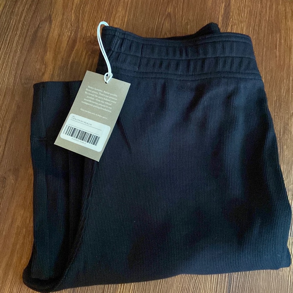 Everlane Black Ribbed Flare Pant
